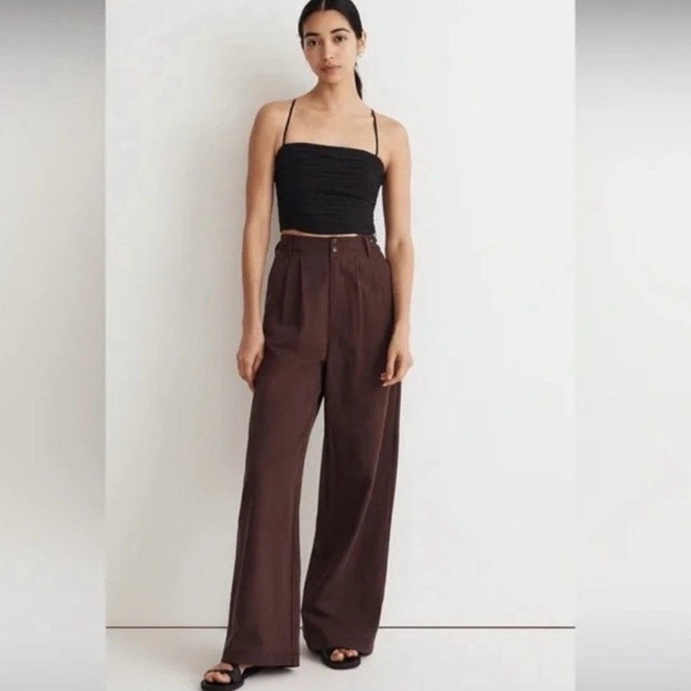 NWOT madewell harlow wide leg pants in brown